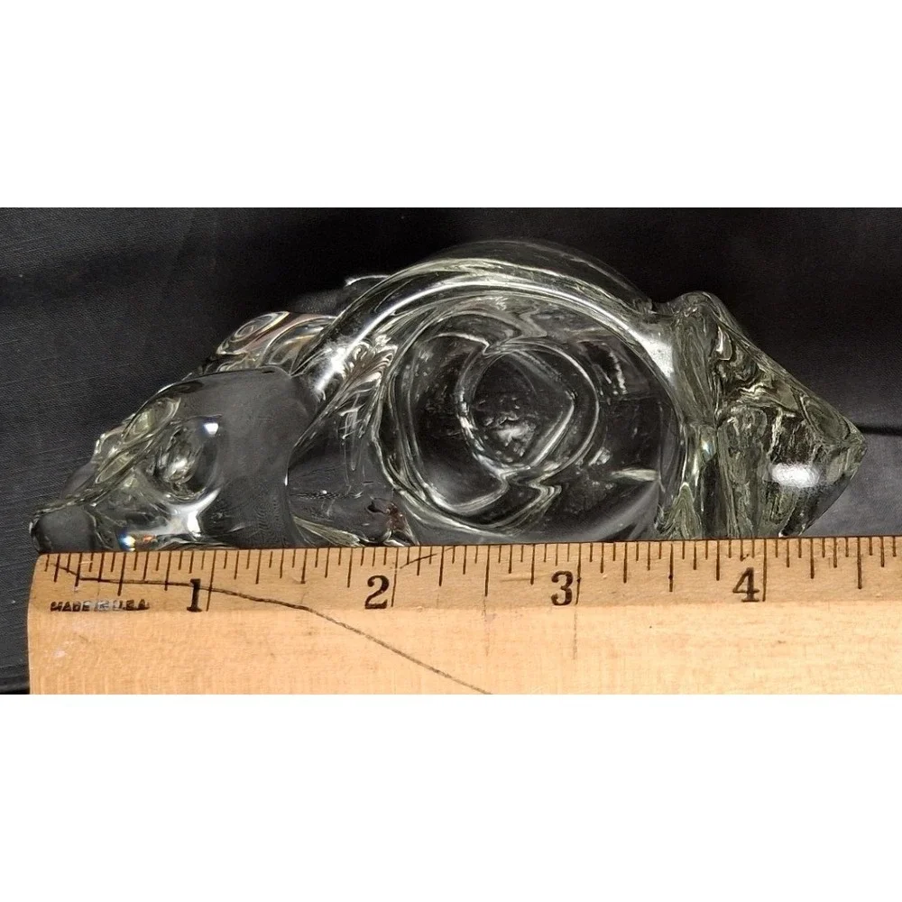 Avon Vintage Clear Glass Squirrel Votive Candle Holder Trinket Dish Figurine